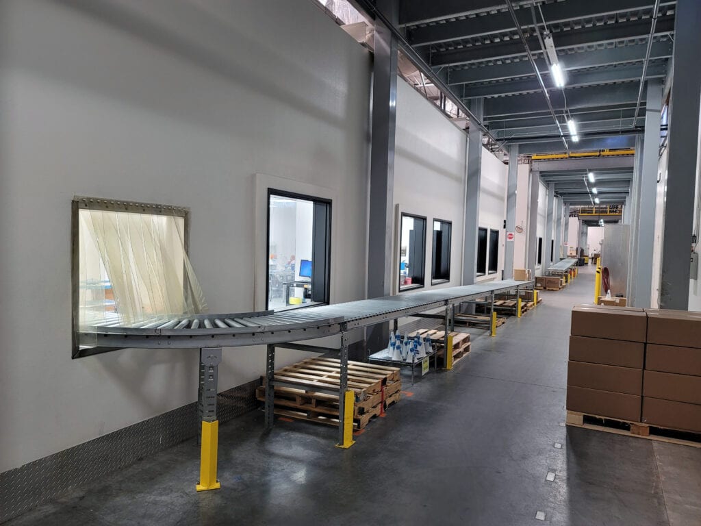 Conveyor System at Rear of Cleanrooms