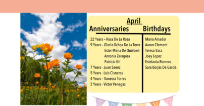 Anniversay & Birthdays of April